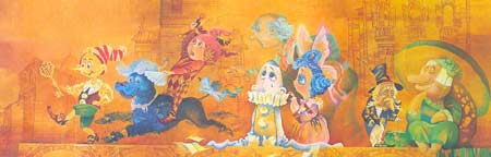 Картина:Эскизы кукол к спектаклю Золотой ключик, или Приключения Буратино по сказке А. Толстого.
